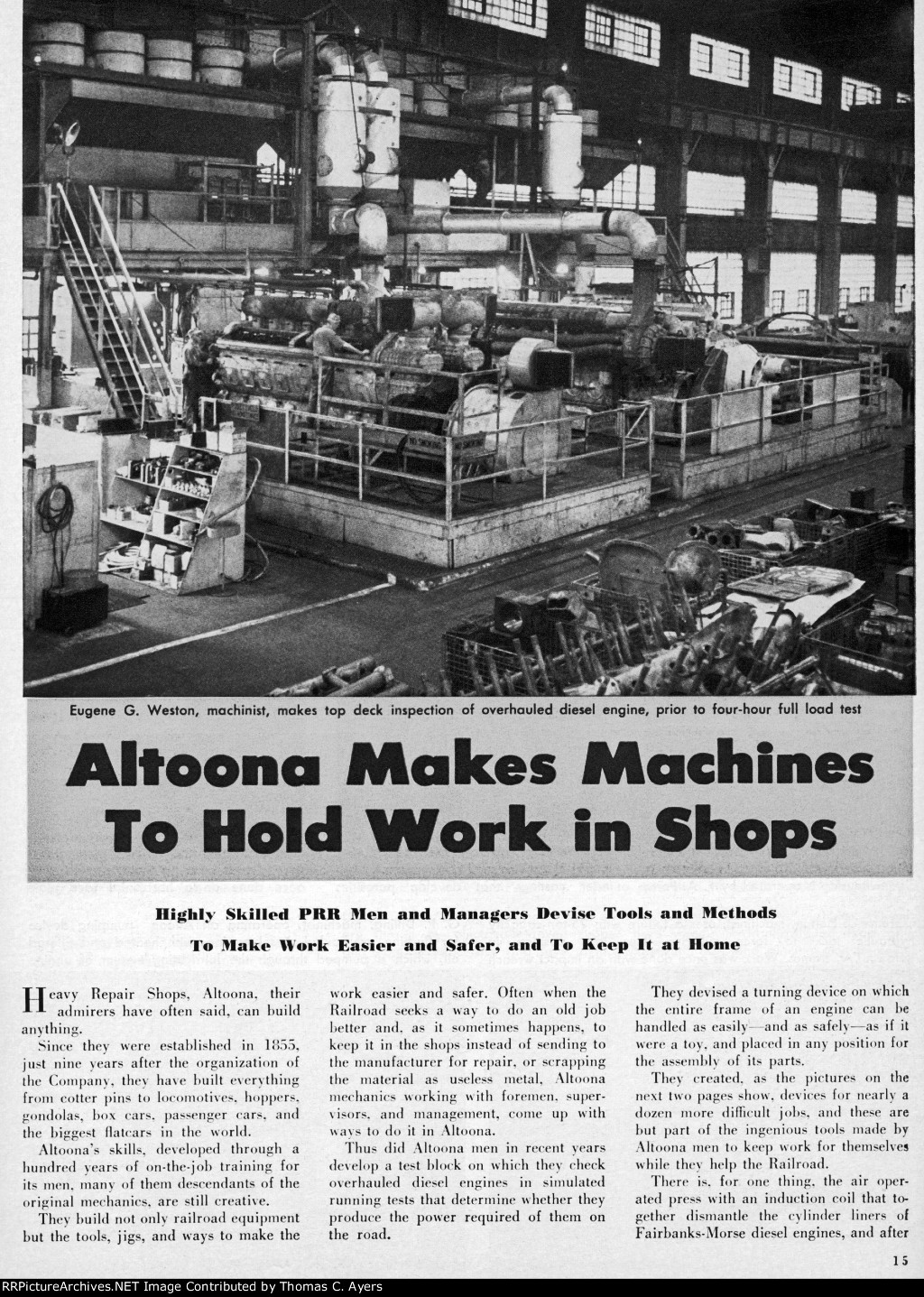 PRR "Altoona Makes Machines," Page 15, 1956